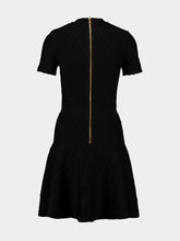 Balmain Black Quilted Knit Flared Mini Dress