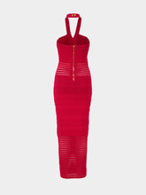 Balmain Carmine Red Knit Maxi Dress