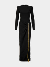 Balmain Black Compact Jersey Maxi Dress