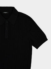 Balmain Black Monogram Knit Polo Shirt