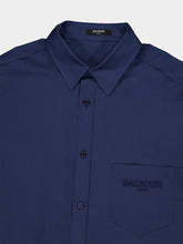 Balmain Blue Loose-Fit Cotton Shirt