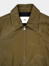 Ami Paris Bronze Leather Bomber Jacket