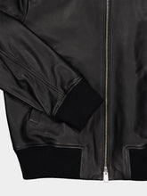 Ami Paris Black Lamb Leather Zip Jacket
