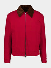 Ami Paris Ruby Red Ami de Coeur Cotton Zipped Jacket