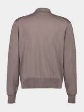 Ami Paris Taupe Buttoned Merino Wool Cardigan