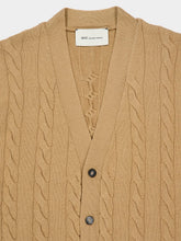 Ami Paris Camel Brown Cable Stitch Cardigan