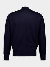 Ami Paris Navy Crew Neck Merino Wool Sweater