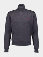 Ami Paris Grey Ami de Coeur-Embroidered Sweater