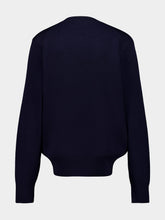 Ami Paris Navy Blue Ami De Coeur Wool Sweater