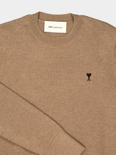 Ami Paris Camel Chine Merino Wool Crewneck Sweater
