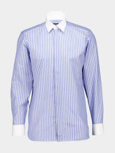 Tom Ford White and Blue Cotton Stripe Shirt