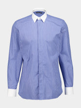 Tom Ford Combo Blue and White Poplin Stripe Shirt