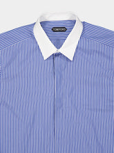 Tom Ford Combo Blue and White Poplin Stripe Shirt