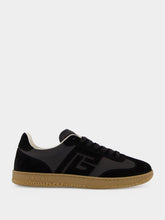 Balmain Black Swan Suede and Leather Trainers