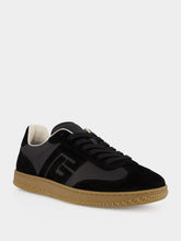 Balmain Black Swan Suede and Leather Trainers