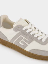 Balmain Light Grey Swan Leather Trainers