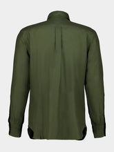 Tom Ford Green Wood Cotton Silk Washed Twill Military Shirt