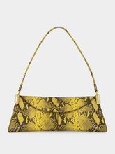Balmain Yellow 64-83 Small Python-Effect Shoulder Bag
