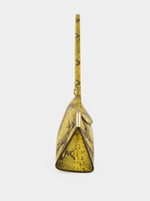 Balmain Yellow 64-83 Small Python-Effect Shoulder Bag
