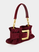 Balmain Red Anthem Mini Suede Bag