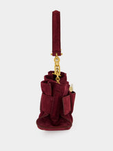 Balmain Red Anthem Mini Suede Bag