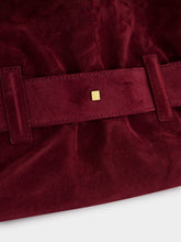 Balmain Burgundy Anthem Medium Suede Leather Bag