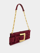Balmain Burgundy Anthem Suede Clutch Bag