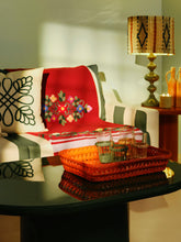 House of Capricorn Hand-Embroidered Frésia Bordeaux Wool Blanket