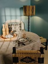 House of Capricorn Hand-Embroidered Viana Beige Linen with Beige Embroidery Tablecloth and Napkin Set