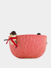 Coro Cora Red Christmas Bread Basket Snowman