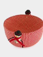 Coro Cora Red Christmas Bread Basket Snowman