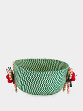 Coro Cora Green Christmas Bread Basket Candy Cane