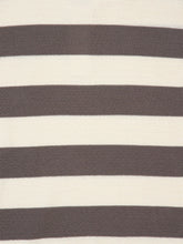Ami Paris White Cream and Carbone Cotton Striped Polo