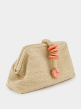 Serena Uziyel Petra Beige Linen and Jute Clutch