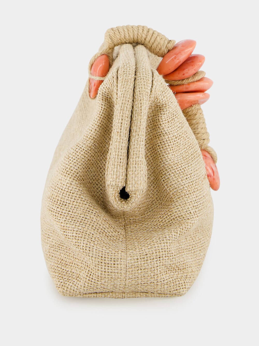 Petra Beige Linen and Jute Clutch