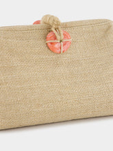 Serena Uziyel Petra Beige Linen and Jute Clutch