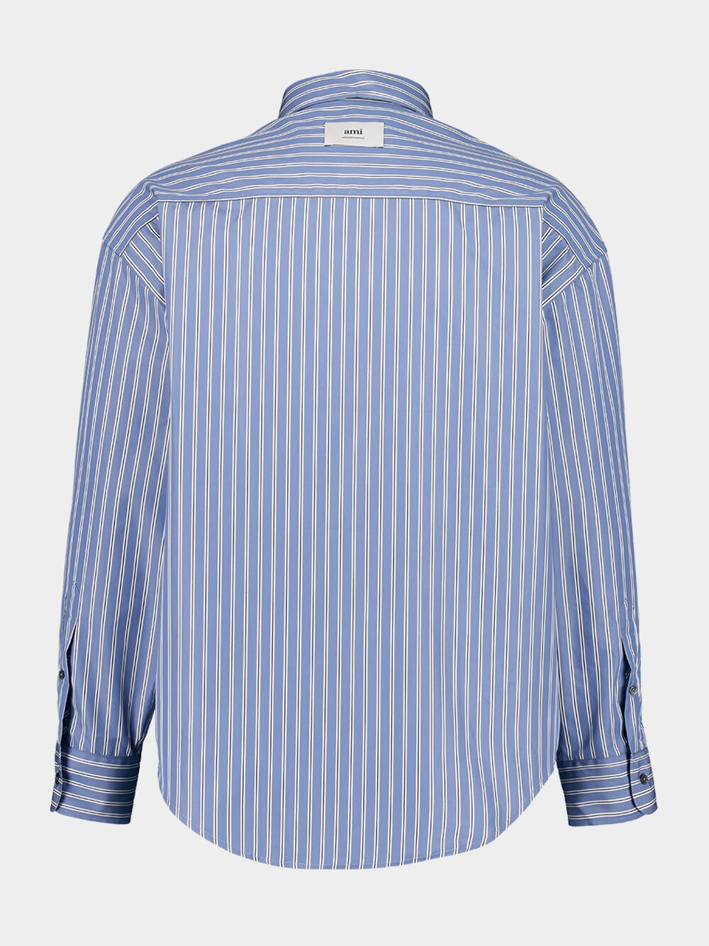 Blue Cotton Boxy Fit Striped Shirt