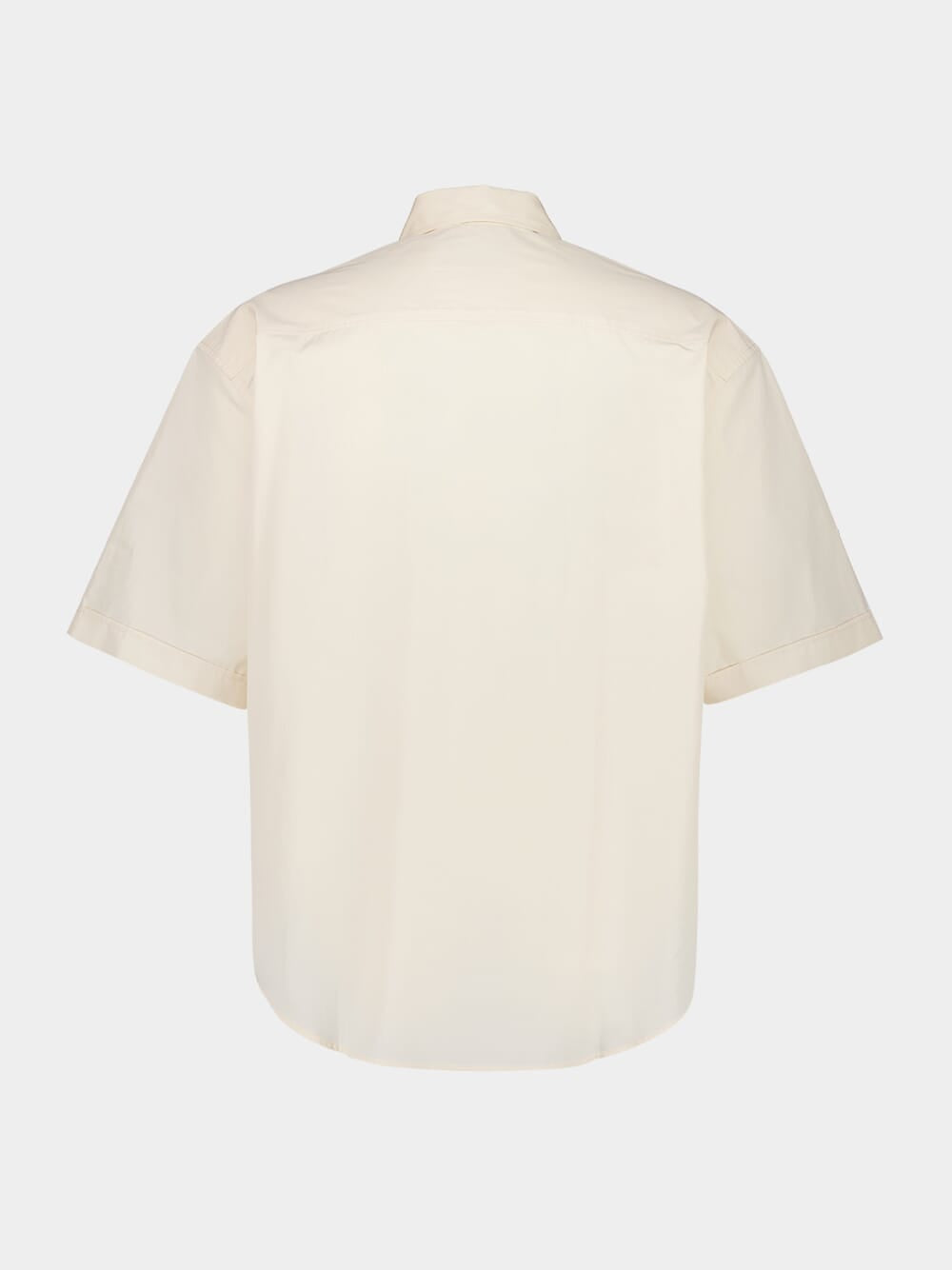 Cream Cotton Poplin Boxy Fit Short Sleeve Shirt