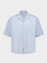 Ami Paris Blue Cotton Short Sleeve Ami De Coeur Boxy Shirt