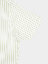 Ami Paris White Striped Cotton Boxy Embroidered Ami De Coeur Shirt
