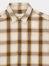 Ami Paris Boxy Beige Checkered Lyocell Shirt