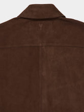 Ami Paris Chocolate Suede Leather Overshirt