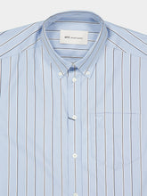 Ami Paris Cashmere Blue and Ivory Striped Cotton Shirt