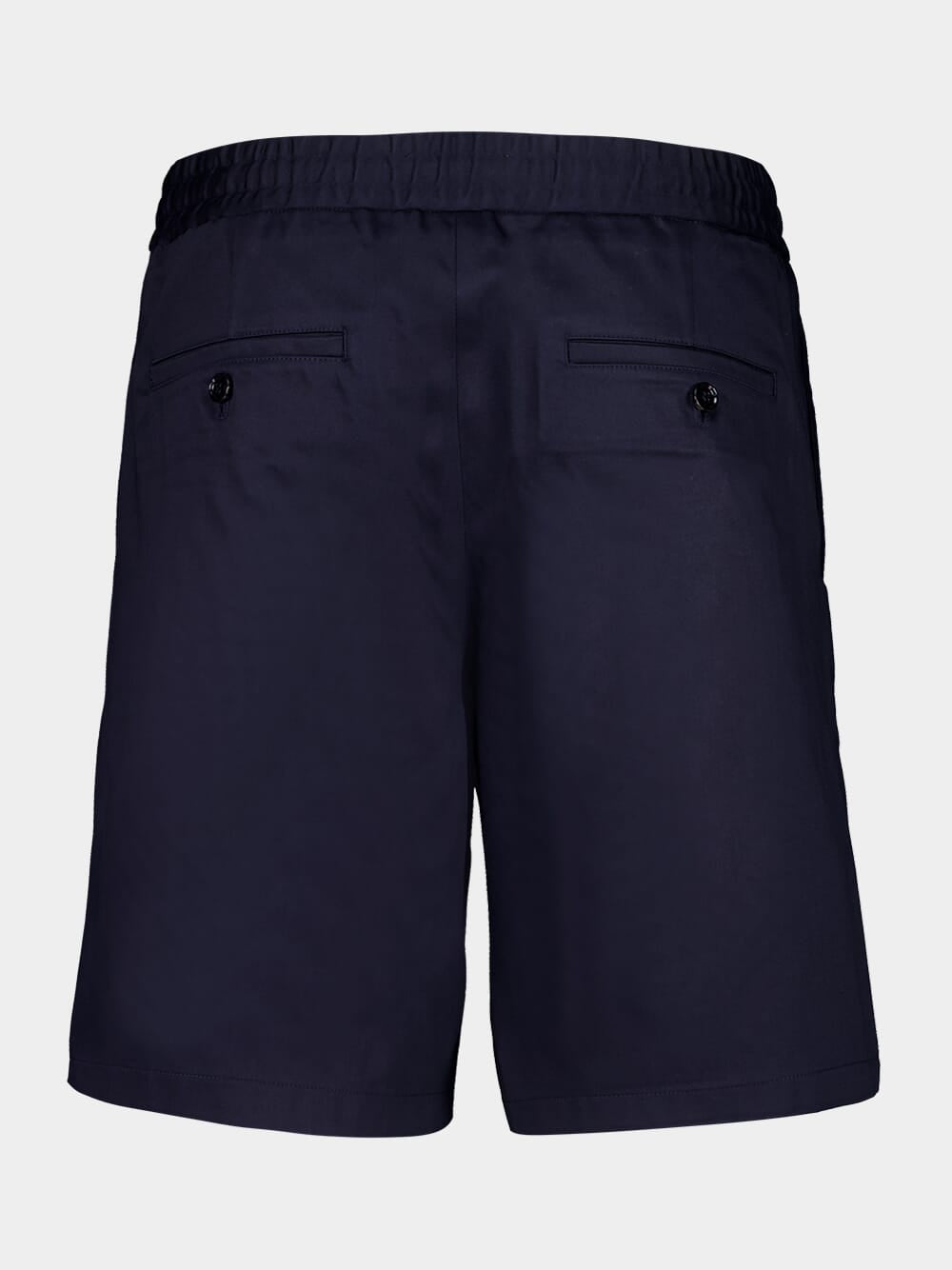 Navy Elasticated Waist Cotton Satin Shorts