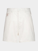 Ami Paris White Cotton Loose Bermuda Shorts