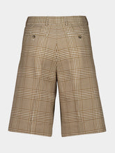 Ami Paris Caramel Prince of Wales Wool Shorts