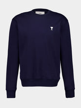 Ami Paris Night Blue Cotton Sweatshirt