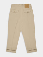 Ami Paris White Coffee Beige Oversized Carrot Trousers