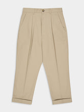 Ami Paris White Coffee Beige Oversized Carrot Trousers
