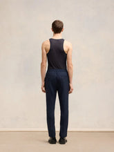 Ami Paris Navy Wool Elasticated Waist Trousers